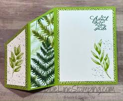 Learn to vary the length of die cuts for a layered card design, great for any occasion. Friendly Smile Blue Line Stamping Fancy Fold Card Tutorials Fancy Fold Cards Tri Fold Cards