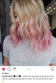 Dip Dye Pink Hair Dye Dip Dye Hair Blonde Dyed Ends Of Hair