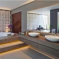 Linda Bancada Design De Interiores De Banheiro Banheiros Escuros Casas De Banho De Luxo
