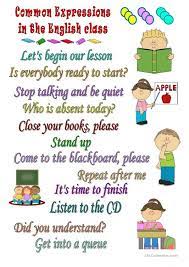 Common Expression In The English Class English Teacher Classroom Teach English To Kids English Classroom