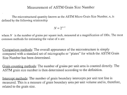 astm grain size measurements metals except in a few