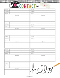 Free Printable Contact List Never Lose Contact Info Again With This Bright And Colorful Printable Contact List Keep Track Of Phone Printables Conta