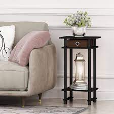 4.8 out of 5 stars. Furinno Turn N Tube Espresso And Brown Tall End Table With Bin 17017ex Br The Home Depot