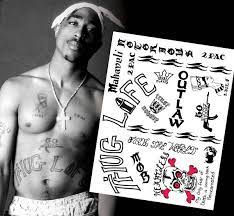 Josh harraway, the world's first tupac impersonator, gets tupac shakur's identifying tattoos put on himself with henna temporary body ink. 2pac Temp Tattoo Replicas Full Sheet 13 Hip Hop Tattoos Rapper Thug Costume Gift For Teenager Cool Costume For Hip Hop Tattoo 2pac Tattoos Hop Tattoo
