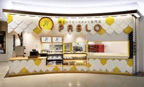 焼きたてチーズタルト専門店pablo ゆめタウン佐賀店 焼きたてチーズタルト専門店の内装 外装画像 キオスクのデザイン 店舗デザイン デザイン