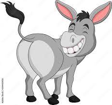 Cartoon happy donkey showing ass Stock Vector | Adobe Stock
