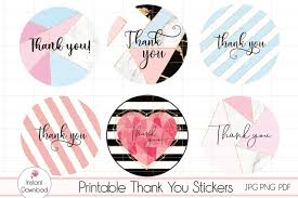 Flower sticker free printable labels. Printable Thank You Stickers Jpg Pdf Png 1136817 Stickers Design Bundles