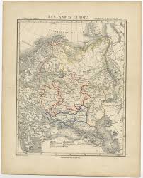 Rusland, south lakeland place type: Antique Map Of Russia In Europe By Petri C 1873