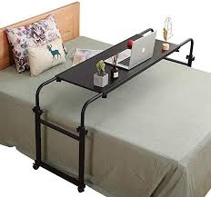 Amazon Com Overbed Table With Wheels Overbed Desk Over Bed Desk King Queen Bed Table Overbed Laptop Table Over Bed In 2020 Bed Table Bed Table On Wheels Overbed Table