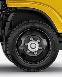 Isuzu Elf Mockup Side View In Vehicle Mockups On Yellow Images Object Mockups Mockup Side View Vehicles