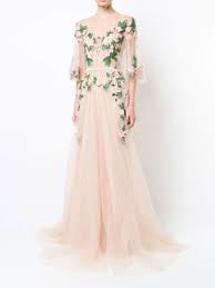 Marchesa Notte Floral Embroidered Gown Farfetch Embroidered Gown Beauty Dress Floral Embroidered Dress