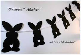 Girlande Ostern Oster Deko Ostergirlande Hasen Schwarz Etsy Home Decor Decals Handmade Garland