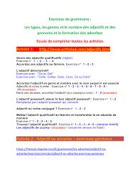 Il lui demande d'être plus autonome et… Les Adjectifs Exercices