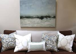 Do you assume big brown couch pillows looks nice? Brown Couch Blues Mini Makeover Before And After Classic Casual Home