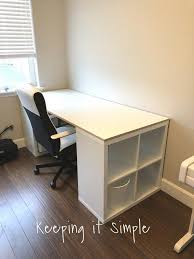 Ikea Hack Diy Computer Desk With Kallax Shelves Keeping It Simple Homedecorhacksdiy Diy Computer Desk Diy Storage Desk Ikea Desk Hack
