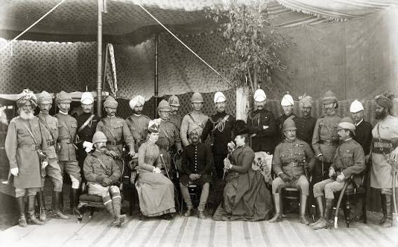 Prince Albert Victor in 1889 India with Indian Army officers