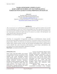 Check spelling or type a new query. Pdf Kajian Feminisme Cerpen Pasien Karya Djenar Mahesa Ayu Dan Implikasinya Terhadap Pengajaran Sastra Indonesia Di Sekolah