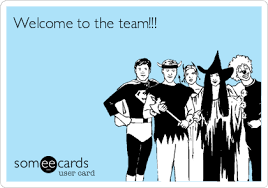 Each team member is associated with a specific sound. Welcome To The Team Workplace Ecard