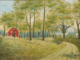 ALBERT EKSTRÖM. Farm motif, oil on Board, signed and dated. Art ...