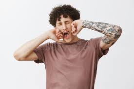 We have 60 stylish hairstyles for curly hair you can steal for your chic looks. Man Hates Waking Up Early In Morning Stylish Urban Male Model With Cute Moustache And Curly Hairstyle Yawning With Stock Photo Image Of Advertising Moustache 130609522