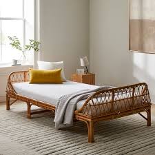 Arch style twin wicker headboards shown in white & natural stock #5945 $162 twin 39 x 48 twin. Eleanor Rattan Daybed