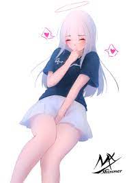 Mx shimmer, original characters, anime girls, horns, artwork, digital art, redhead, hd wallpaper. Original Characters Mx Shimmer Knees Together Anime Girls Anime Digital Simple Background Angel Speech Bubble Heart Design Nimbus Hands Between Legs Blushing White Background 1736x2455 Wallpaper Wallhaven Cc