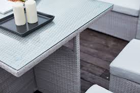 Salon de jardin carrefour toulouse. Salon De Jardin Encastrable En Resine Tressee Gris Blanc 10 Places Fidji