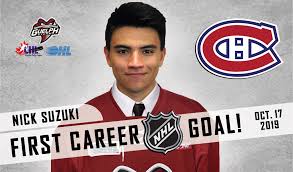 #14 , c , montreal canadiens. First Career Nhl Goal Scored By Nick Suzuki Chl