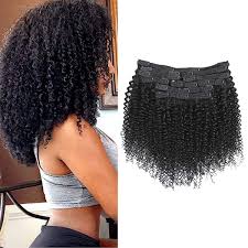 Including 14 original and 5 brand new custom color options & free shipping options. Amazon Com Rolisy Kinky Curly Clip In Hair Extensions Afro 3c 4a Kinky Curly Hair Clip Ins For Women Thick Soft 8a Brazilian Remy Hair 16 Inch Black Color 10 Pcs With 24