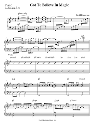 Bm e 'cause it's magic when two people fall in love. Got To Believe In Magic Piano