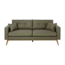 Meglio prediligere il comfort, la funzionalità o l'estetica? Divano Stile Scandinavo 3 Posti Verde Kaki Brooke Maisons Du Monde