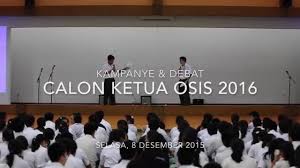 Kampanye Debat Calon Ketua Osis 2016 Youtube Dalam kesempatan pemilihan calon ketua osis tahun ini, saya ahmad syafi'i ma'arif bersama rekan saya alfie faizu merasa terpanggil untuk mengemban amanah tampuk kepemimpinan osis sma negeri 02 bandar lampung dengan ketulusan hati. kampanye debat calon ketua osis 2016