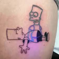 This Bart Simpson Tattoo Memes Funny Pics Simpsons Tattoo Uv Tattoo Glow Tattoo
