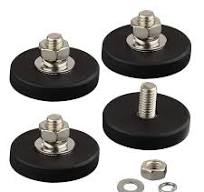 MUTUACTOR 4Pack Anti-Scratch Neodymium Magnet with Rubber Coated and M6  Male Thread,Super Strong Magnetic Mounting for Lighting,Camera,Tools and ...