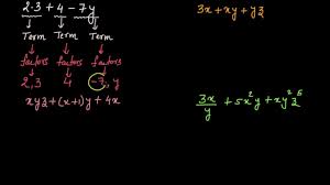 Terms Factors Coefficients Hindi Algebraic Expressions Class 7 India Khan Academy Youtube