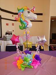 Aprende cómo hacer lindas diademas de unicornio para niñas. Centro De Mesa Unicornio Arco Iris Unicorn Birthday Party Decorations Unicorn Themed Birthday Party Unicorn Theme Party