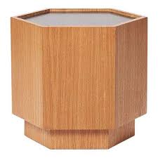 Sabin Oak Hexagon Vallejo Table Image 5 Of 5 Table Side Table Furniture