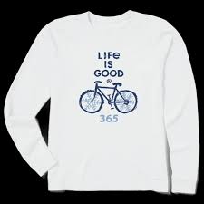 10% of net profits go to help kids in need. Women S Winter Bike 365 Long Sleeve Crusher Tee Life Is Good Official Site