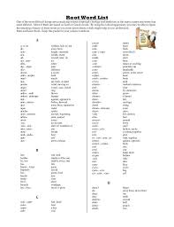 Latin Root Word List Root Words Latin Root Words Greek Root Word