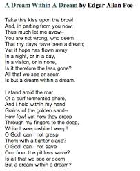A Dream Within A Dream Great Poems Poems Poetry