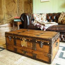 Vintage Steamer Trunk Pine Chest Victorian Travel Trunk Storage Box Coffee Table Vintage Steamer Trunk Steamer Trunk Coffee Table Trunk