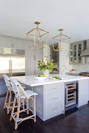 The space above the island is a great place to store stuffs. Large Square Kitchen Island Design Ideas