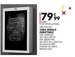 Le meilleur prix table murale rabattable du marché peut être déniché avec beaucoup de facilité : Offre Table Murale Rabattable Home Creation Chez Aldi