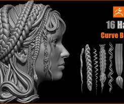 Artstation Zbrush Hair Curve Brush Resources Zbrush Hair Zbrush 3d Hair