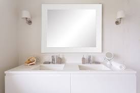 Hansong vanity makeup mirror with lights,hollywood lighted mirror with 14 pcs dimmable led bulbs for dressing room & tabletop mirror or wall mounted,slim metal frame design, white. Amazon Com Brandtworks Wall Mirror 32 X 41 Pure White Home Kitchen