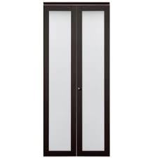 Shop Reliabilt Espresso 1 Lite Solid Core No Skin Tempered Frosted Glass Bifold Closet Door Common 24 Bifold Door Hardware Bifold Doors Bifold Closet Doors