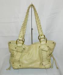 Kooba Handbag Sienna Tote Leather Satchel Whipstitch Light Yellow Butter Ebay Yellow Shoulder Bags Kooba Handbags Bags