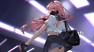 Zero tsū), also known as code:002 (コード:002, kōdo:002) or 9'℩ (ナインイオタ, nain iota, nine iota) is a fictional character in darling in the franxx, a japanese science fiction romance and action anime television series produced by cloverworks and trigger. Zero Two Cyberpunk Metro Darling In The Franxx Wallpaper Engine Youtube