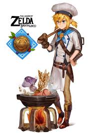 Tloz Botw Cooking Link Legend Of Zelda Legend Of Zelda Breath Zelda Art