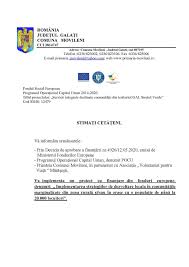 În 2003 (1 mai 2003) au intrat în vigoare noile coduri poștale, formate din. Primaria Movileni Judetul Galati